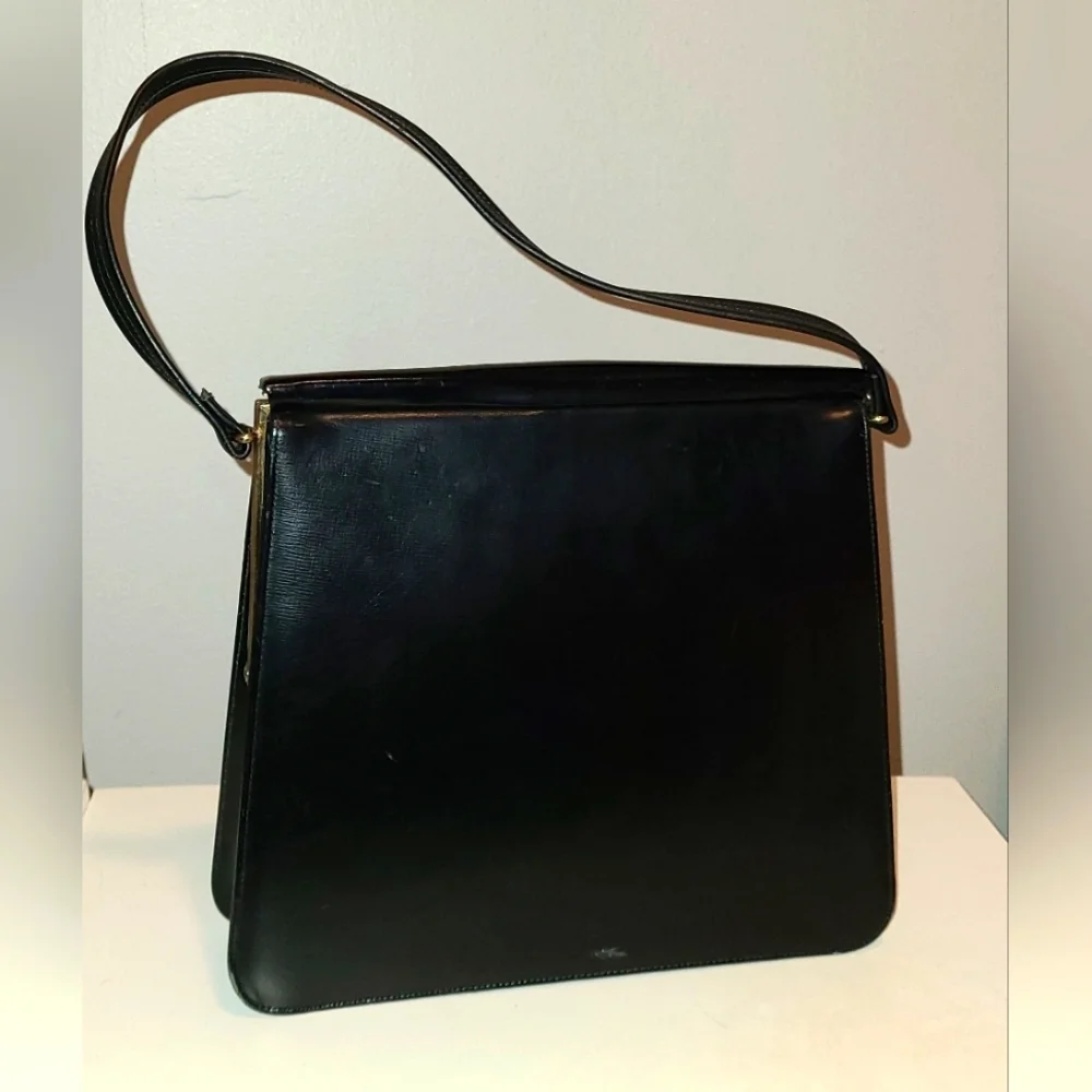 Designer Susan Gail‎ original black handbag red interior vintage